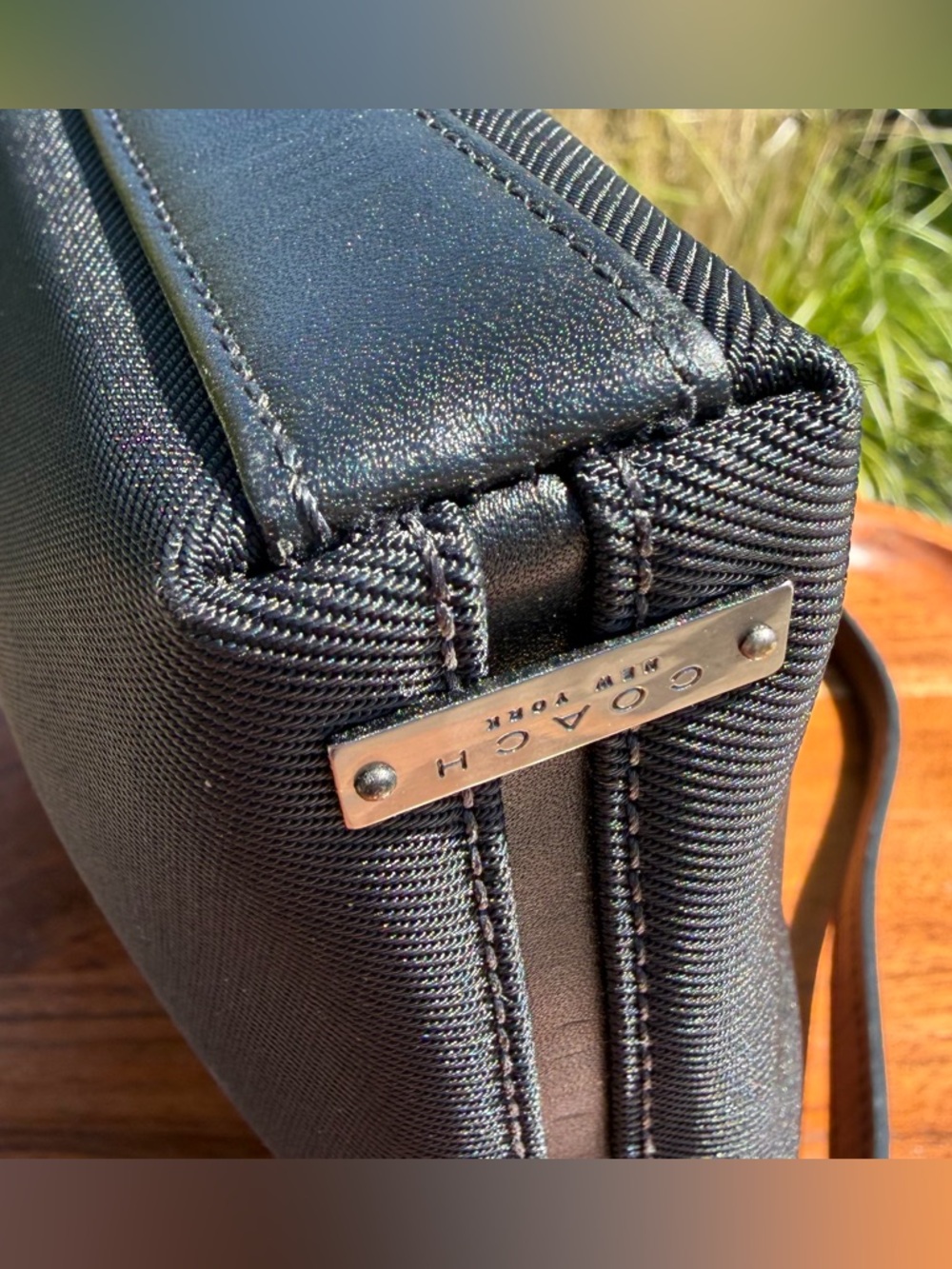 Vintage COACH Mercer Demi Clutch Black Twill Leather 7407 EUC - Picture 13 of 17